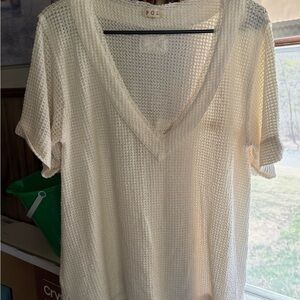POL Women's Cream Knit Top. Size M.